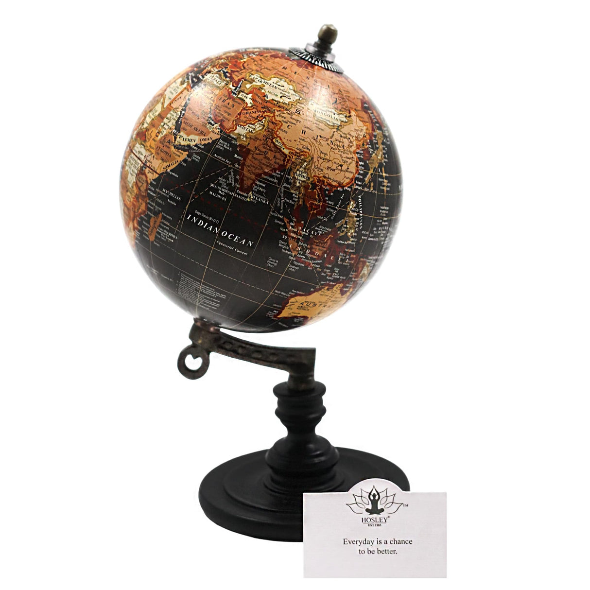 Hosley 10 Inch High Globe on Wooden Stand. A great gift for Father's Day for your Home birthdays holidays and special events. O9 Hosley