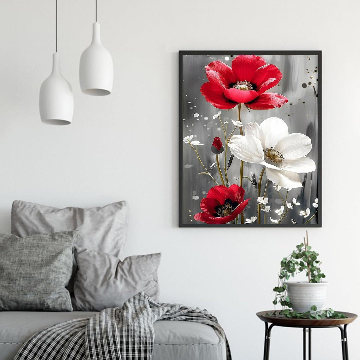 Flower Paint by Numbers Kits for Adults - Painting by Numbers Kit Flowers, Flower Adults Paint by Number Kits on Canvas Without Frame Oil Painting Acrylic Paints for Home Wall Decor 16X20 inch ajepon