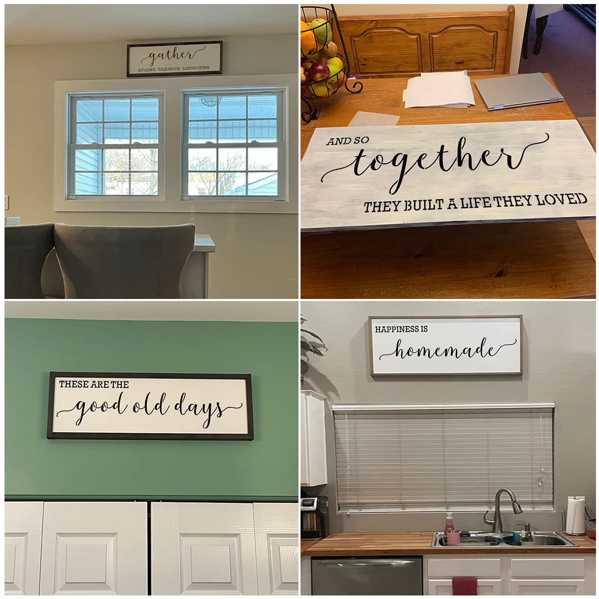 Large Farmhouse Stencils for Painting on Wood - 21 Pack Family Inspirational Words Quotes Saying Sign Stencil Templates, Welcome Home Love and More, Reusable Letter Stencils for Walls and Crafts REOLAN