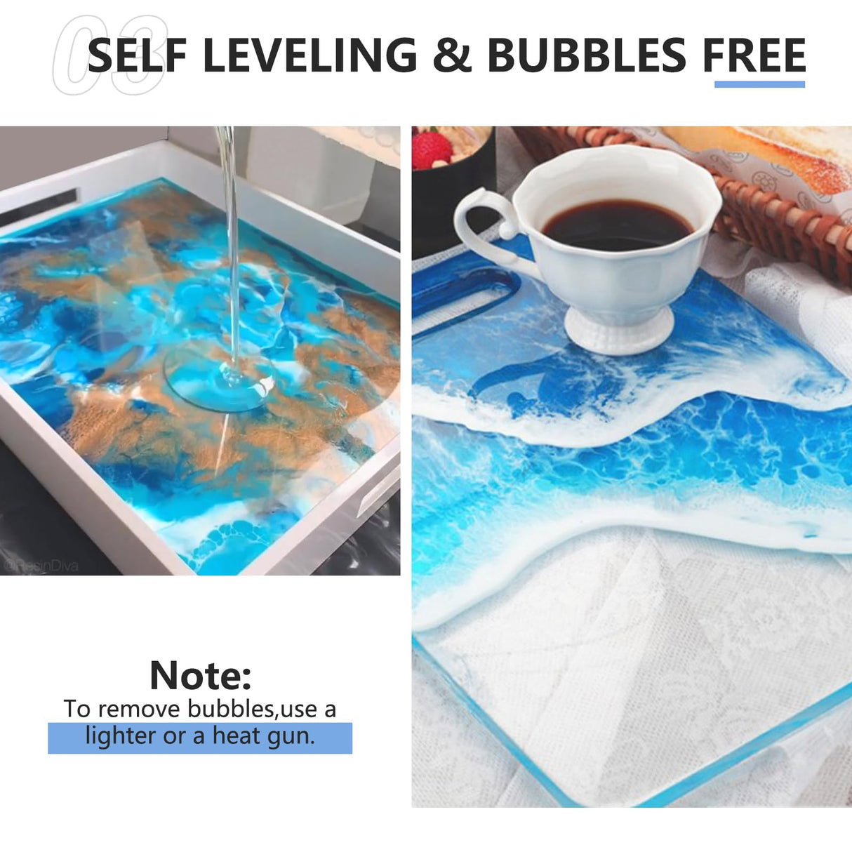 Teexpert Crystal Clear Epoxy Resin Kit 4 Gallon Self-Leveling Coating and Casting Resin, High-Gloss & Bubbles Free Resin and Hardener Kit for DIY Art, Jewelry, Table Top, Molds, Wood 1:1 Ratio Teexpert