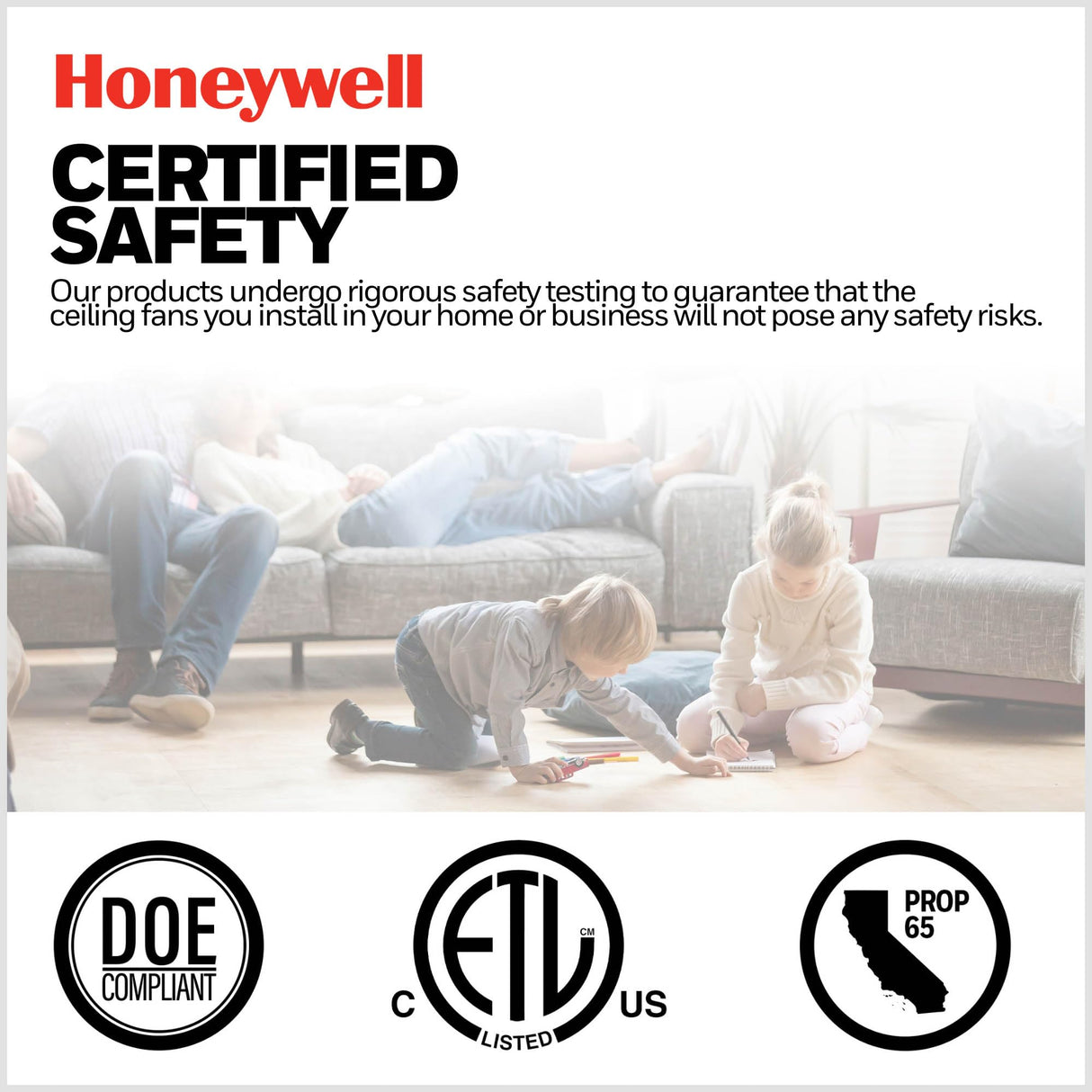 Honeywell Ceiling Fans Belmar 52 Inch Ceiling Fan With Light, Indoor/Outdoor Ceiling Fan with Pull Chain, LED Tri-Mount 5 Blade Design, ETL Damp Rated, Bronze (50512-01) Honeywell Ceiling Fans