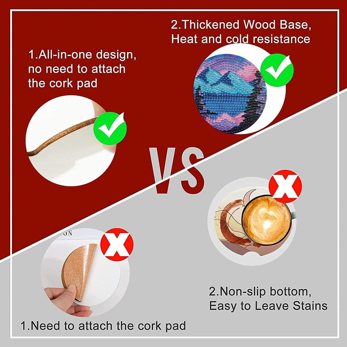 8 Pcs Diamond Art Coasters Kits with Holder, Landscape DIY Diamond Paintings Coaster Kits,Scenery Full Drill Rhinestone Painting Kits for Adults Beginners Art Craft Supplie for Tabletop Protection. eniref