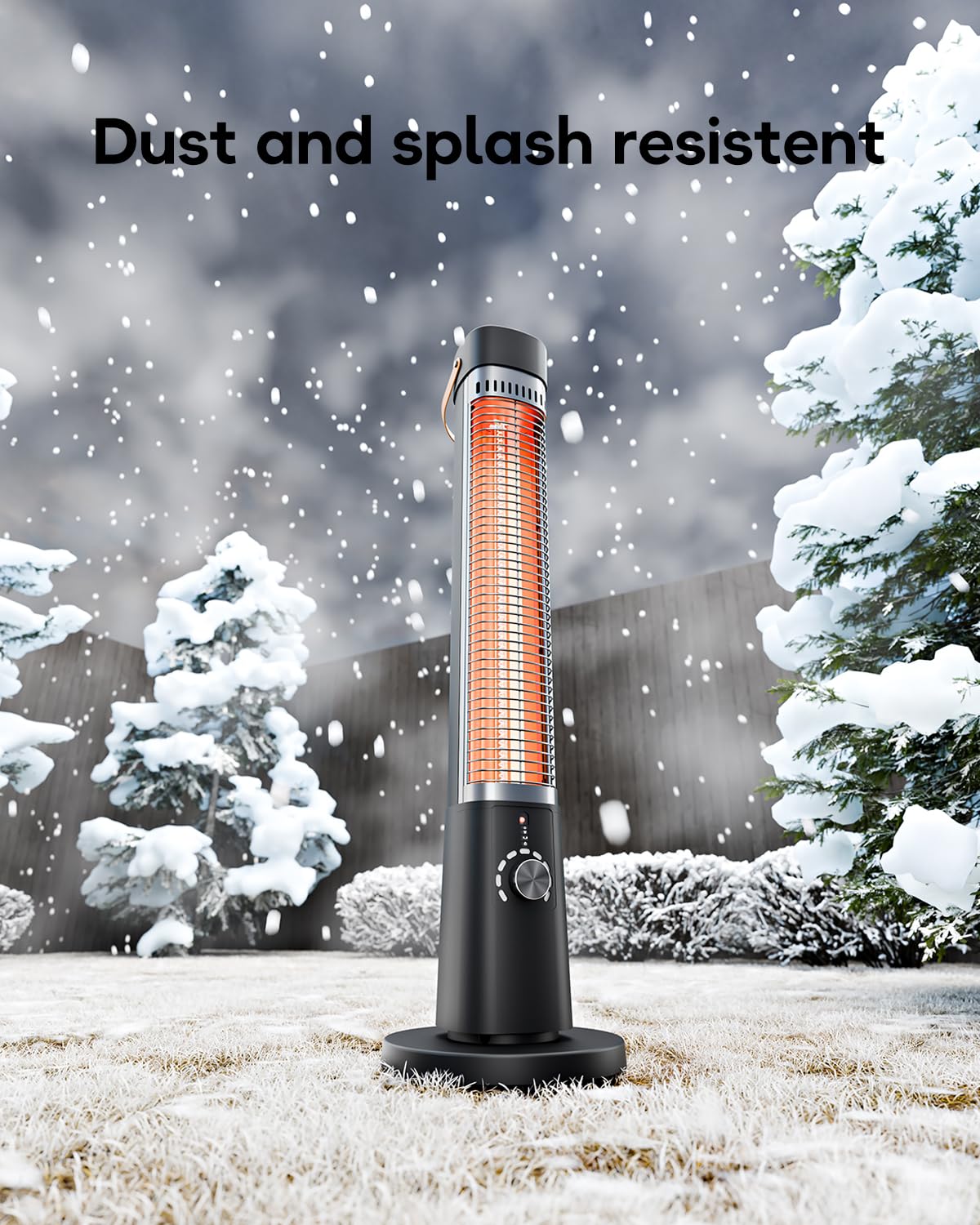Aerozy Patio Heater for Outdoor Use, Electric Space Heater Indoor, Portable Infrared Heater with 60-Degree Oscillation, Timer, Remote, for Patio, Gazebo, Jet AEROZY