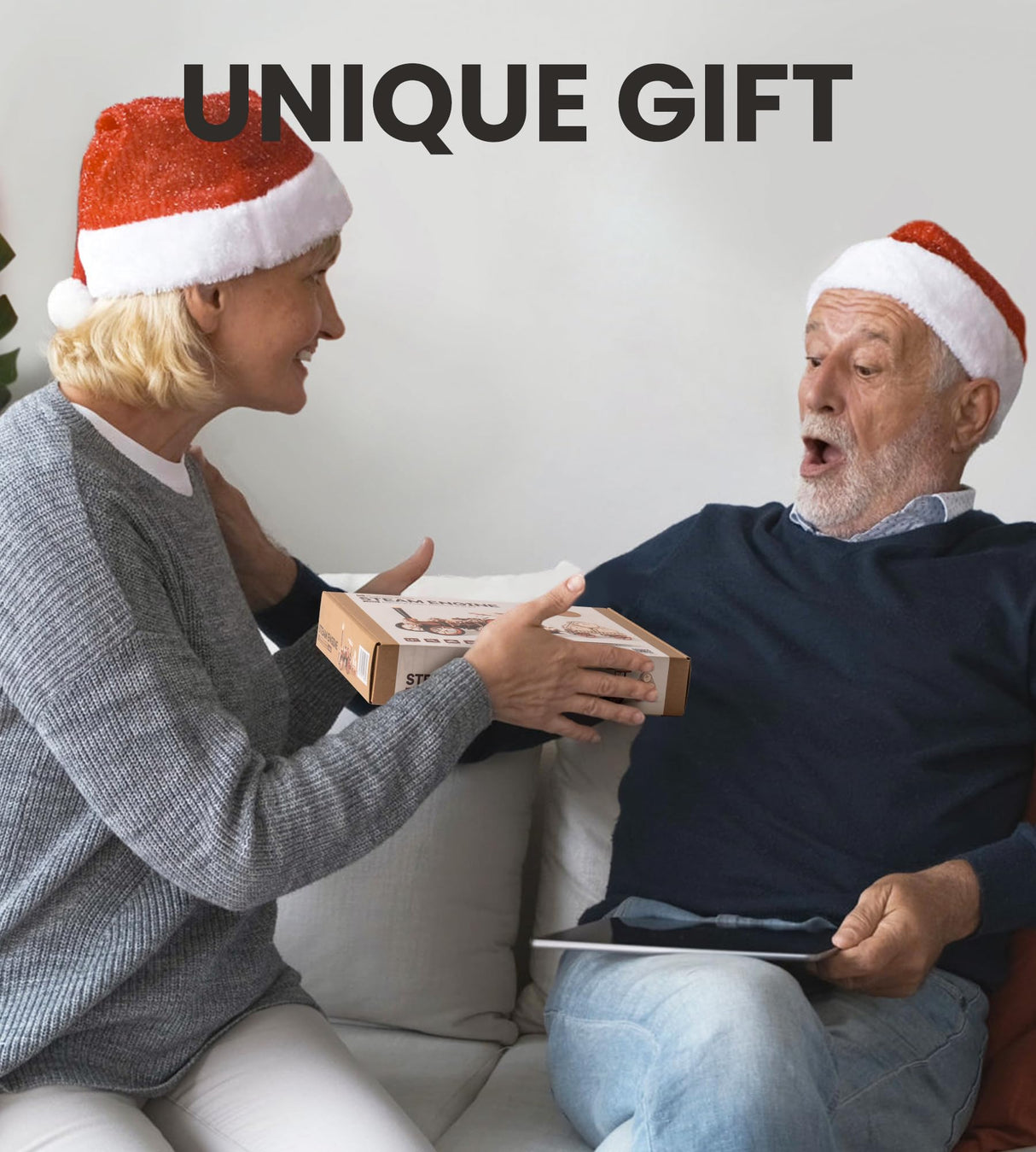 Wowood 3D Wooden Puzzles for Adults, Steam Locomotive Model Cars Kits for Adults, 3D Wood Puzzle Adult, Valentines Day Gift Model Building Kits, Wowood