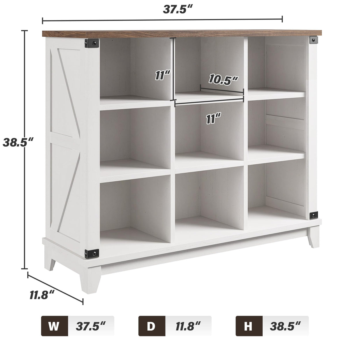 EnHomee 9 Cube Storage Organizer and Shelf, Cube Shelf with Storage,White Bookshelf for Bedroom and Home Office EnHomee