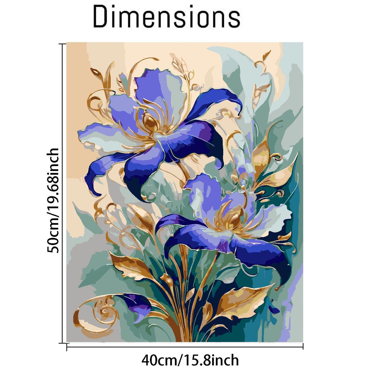 Fuinkqe Paint by Numbers Kit for Adults Beginners - Flower Easy Acrylic Adult Paint by Number on Canvas, DIY Drawing Paintworks Artwork, Without Frame for Home Wall Decor (16x20 inch) Fuinkqe