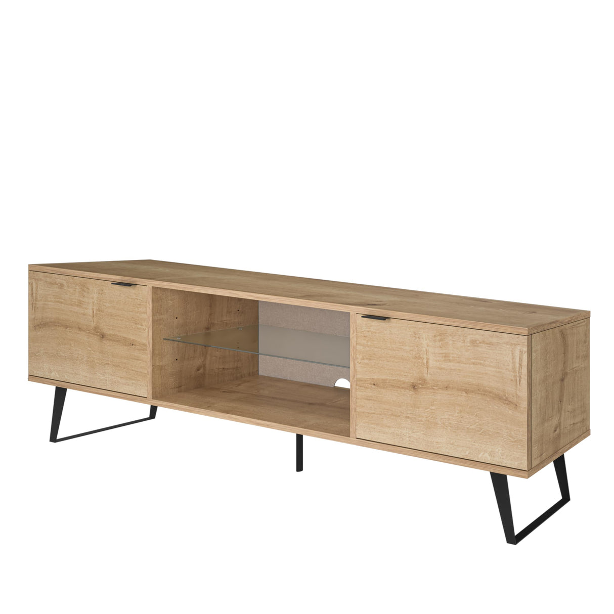 Atelier Mobili Mid Century Modern TV Stand 75 inch | Farmhouse Entertainment Center with Storage | TV Stand for 75 Inch TV | Oak TV Stand for Living Room Entertainment Center for Bedroom TV Stand ATELIER MOBILI THE LEADER OF THE INTERCHANGEABLE FURNITURE