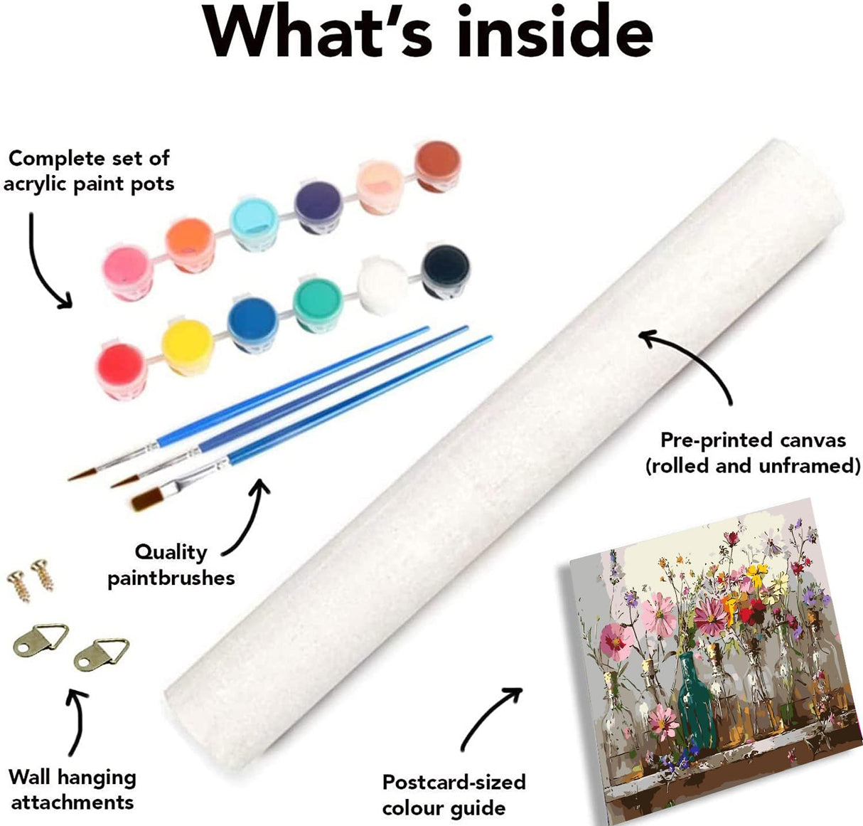 Apcufir Flowers Paint by Numbers for Adults,Wildflowers in Stained Glass Paint by Numbers on Canvas,Painting by Number Kits for Offices and Home Wall Decor 16X20 Inch Apcufir