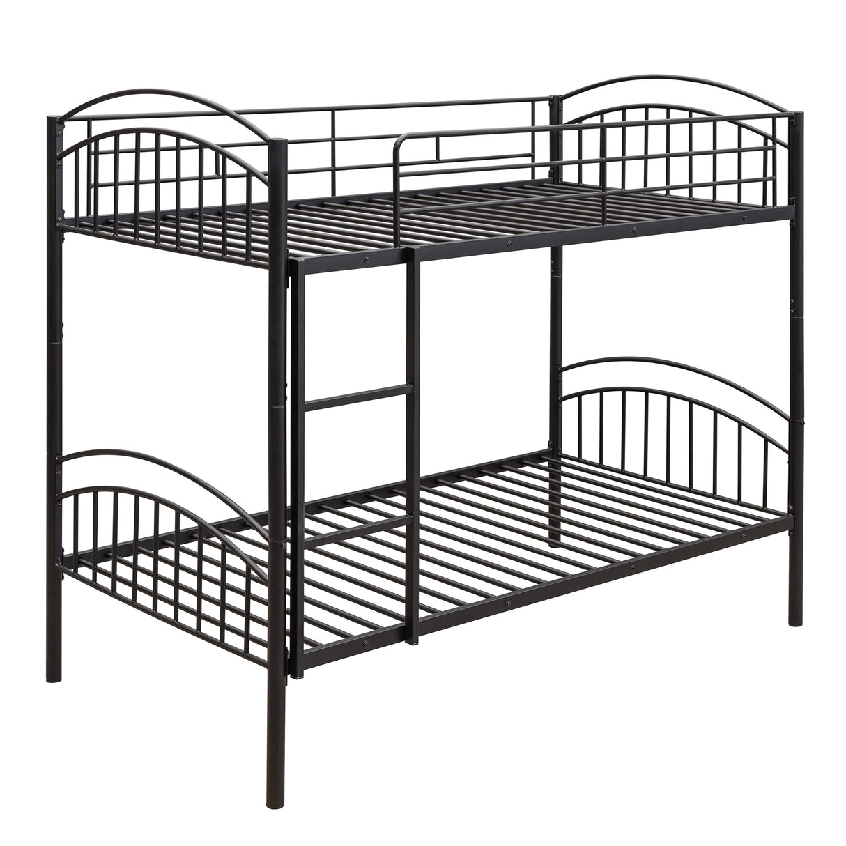 Twin Over Twin Metal Bunk Beds, Convertible Bunk Bed Divided into Two Beds for Kids Boys Girls Teens,Black Bellemave