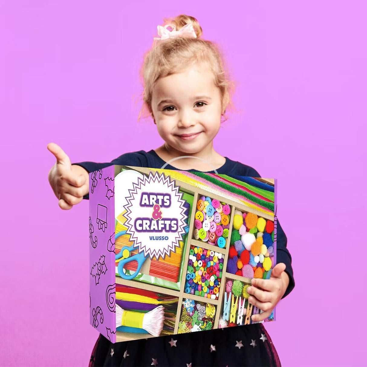 3000Pcs DIY Arts and Crafts Supplies Kit for Kids - Kids Craft Kits Art Supplies Material Set with Pipe Cleaner All in 1 Crafts for Kids Activity Gifts Toys for Girls Boys Age 4-6, 6-8, 8-12 years VLUSSO