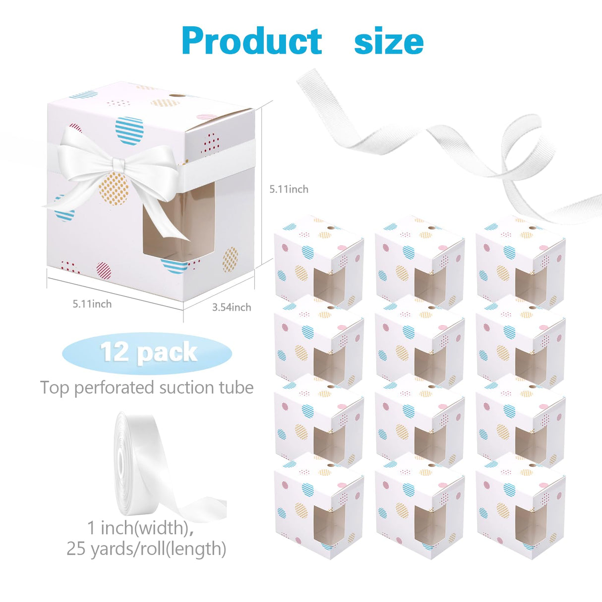 12 Cup Wraps for Glass Cups with Ribbon,Sublimation Glass Gift Boxes,Glass Cup Boxes,Gift Wrap Boxes for 12oz 16oz Cup,Glass Gift Box for Birthday Presents,showcasing,displaying GOGOBAY