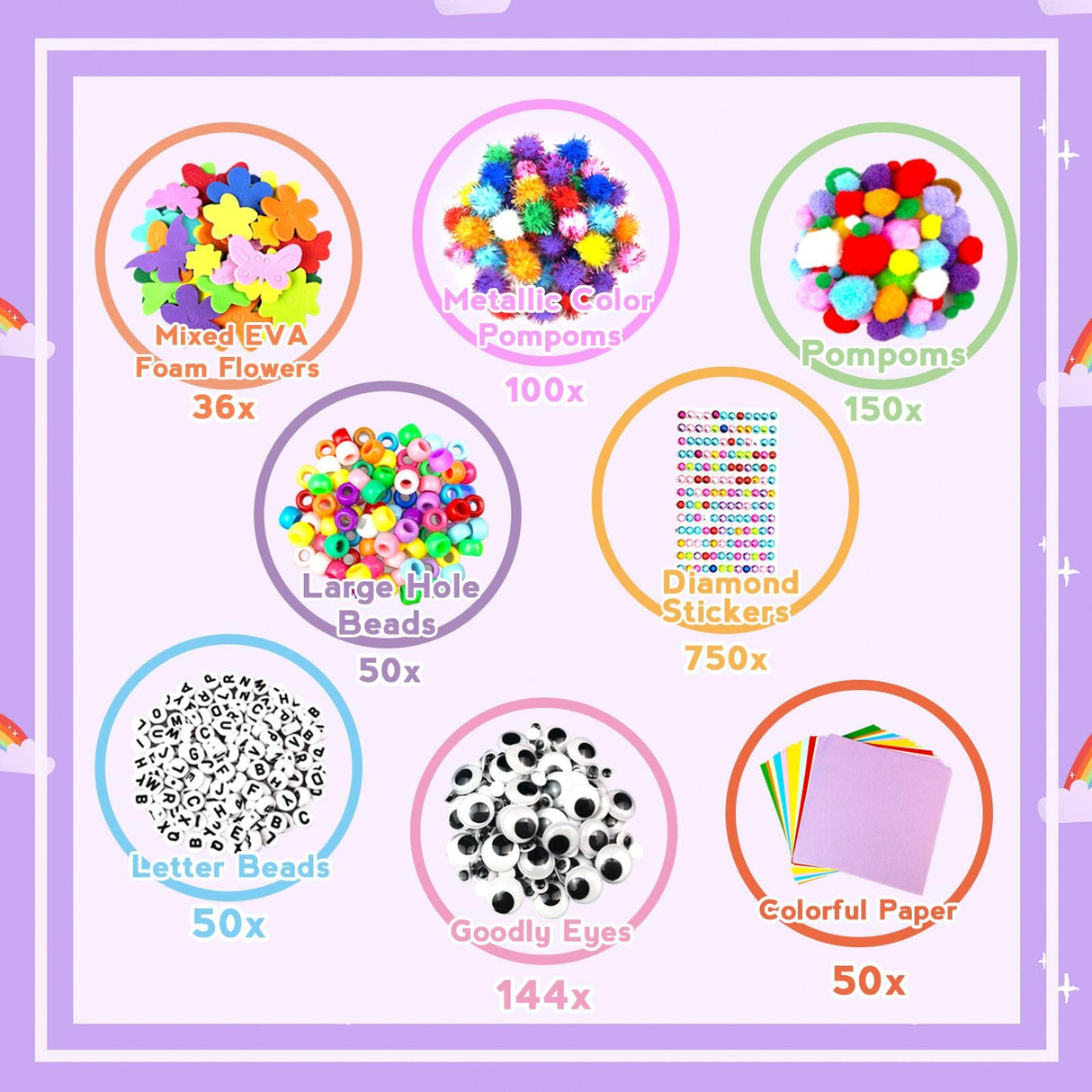 Arts and Crafts Supplies for Kids - 2000Pc Craft Kit with Pipe Cleaners DIY Craft Kit for Kids Art School Supply Materials Set All in Crafting Box Toys Gifts for Girls Boys Age 4 5 6 7 8 9 10 11 & 12 ZEIZHUBN