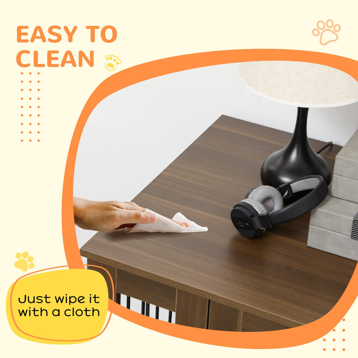 PawHut Furniture Style Dog Crate with Removable Divider, Dog Crate Side End Table Indoor with Double Doors, for Small to Large Dogs, 47" x 23.5" x 35", Walnut PawHut