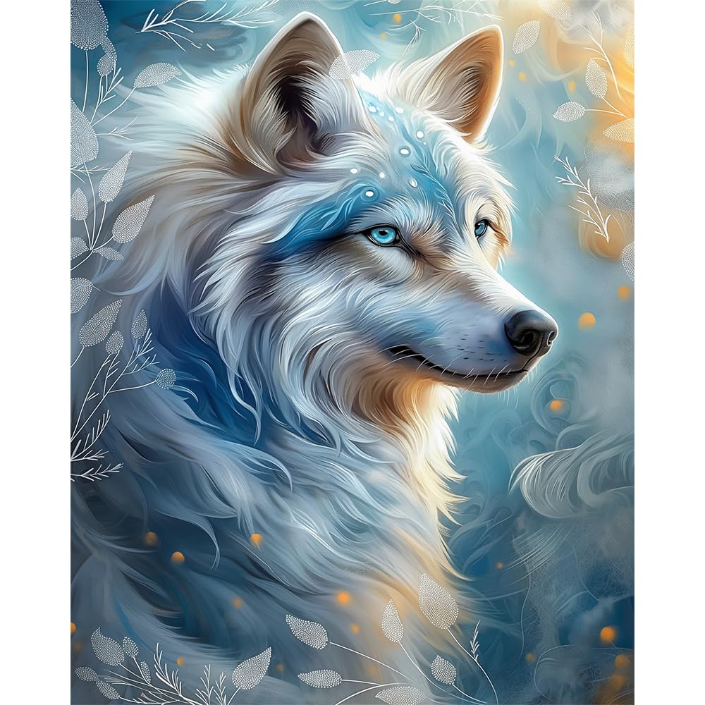 Natuyalo Paint by Numbers for Adults - Wolf Paint by Number Kits on Canvas without Frame, Animals DIY Acrylic Painting for Ideal Gift Home Wall Decor 16x20 Inch Natuyalo