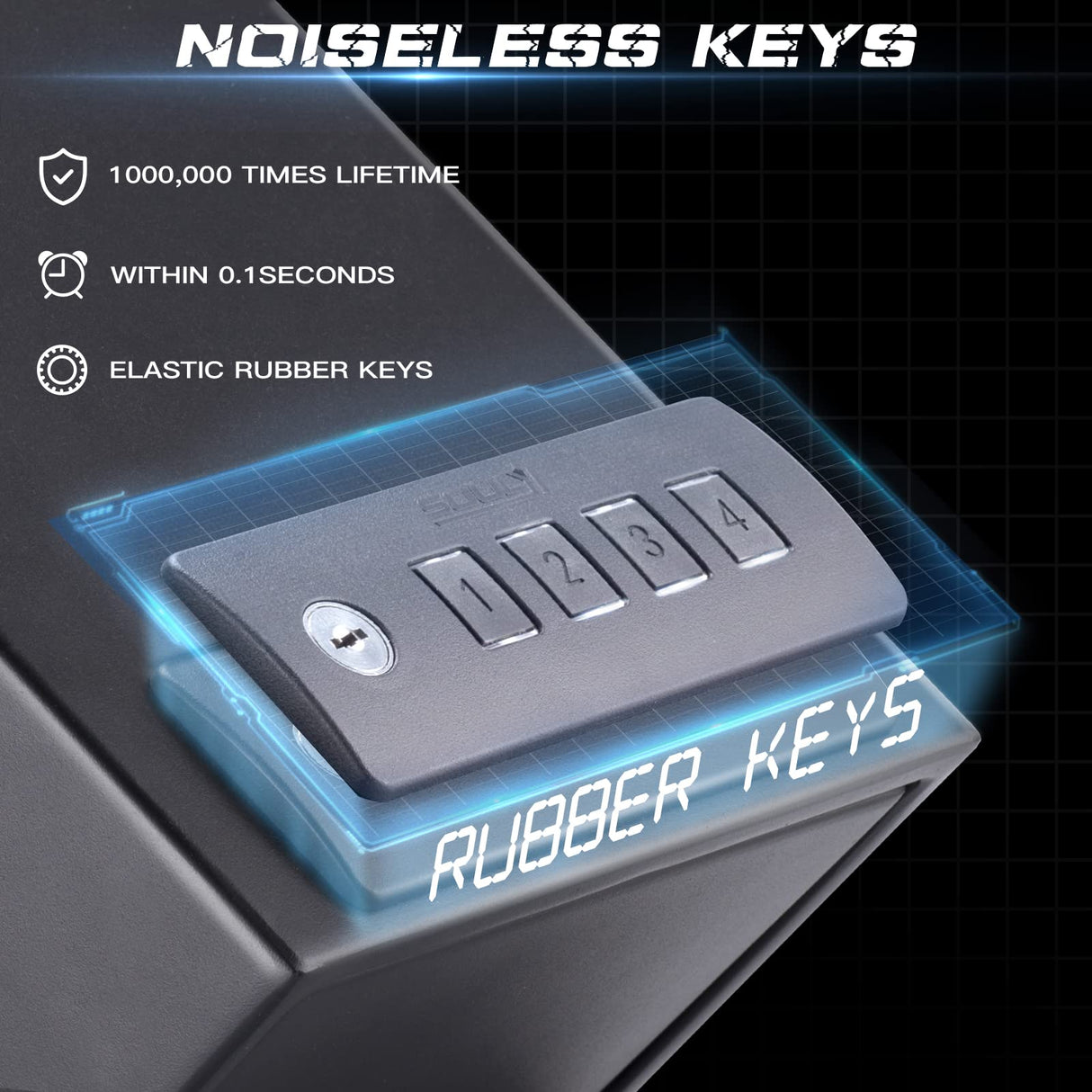 SOULYI Digital Gun Safe For Pistols With Two Quick Access,Handgun Safe With Pop Up Door,Safety Device With Keypad Storing Firearms Ammunition Money Valuables For Home Cabinet Car Under Bed Use SOULYI