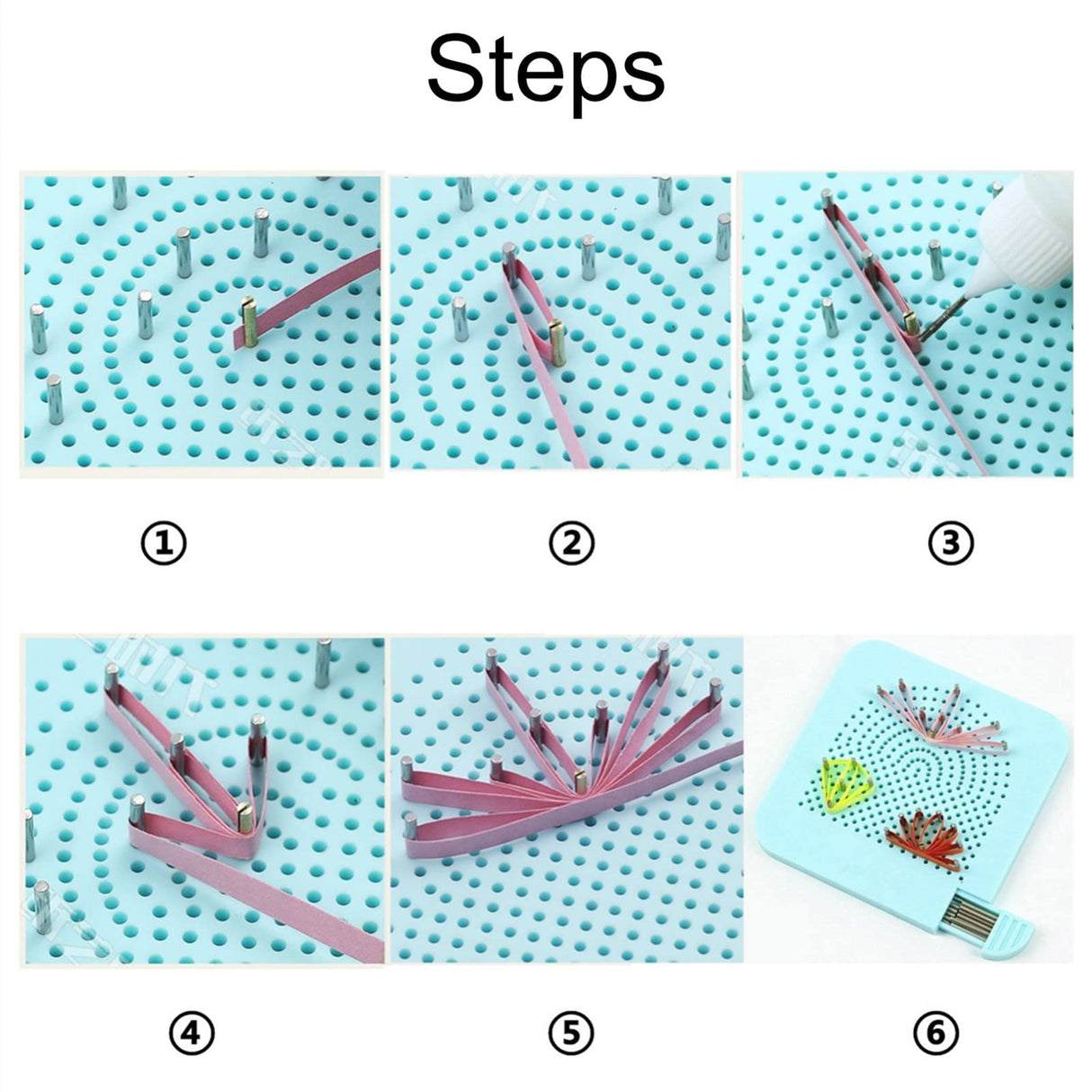 YURROAD Paper Quilling Kit 3mm/5mm/10mm 1740pcs Quilling Paper Strips Quilling Tool Set with Storage Box with Quilling Electric Slotted Pen Needle Curler Crimper Comb Board Template Border Buddy Tower YURROAD