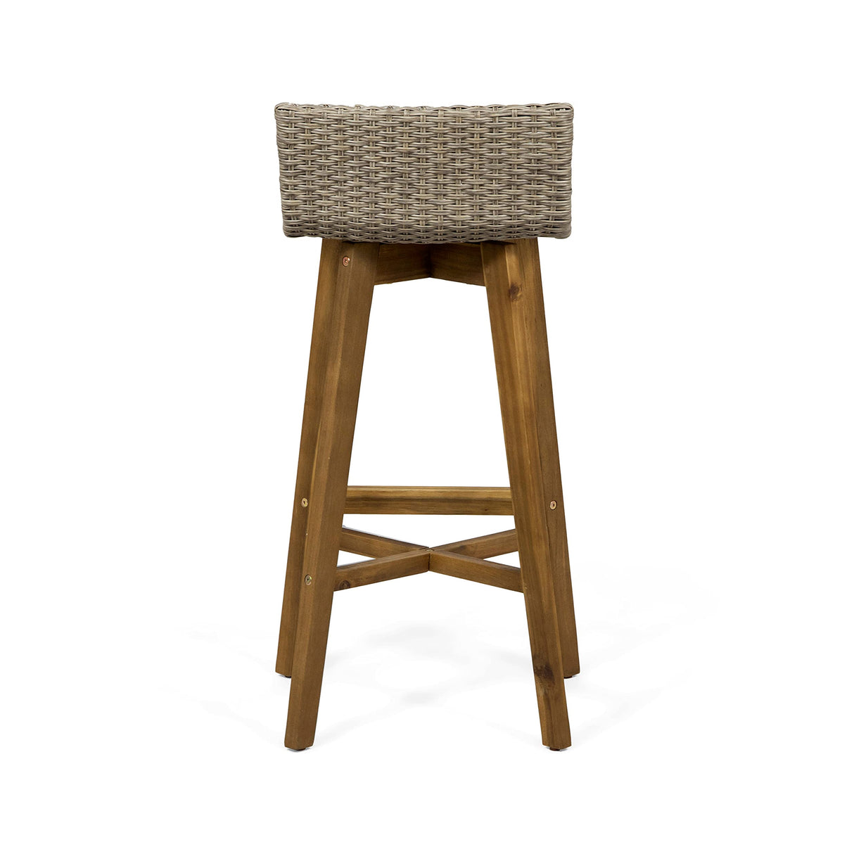 Christopher Knight Home La Brea Outdoor Acacia Wood and Wicker Barstools (Set of 4), Light Brown and Teak Christopher Knight Home