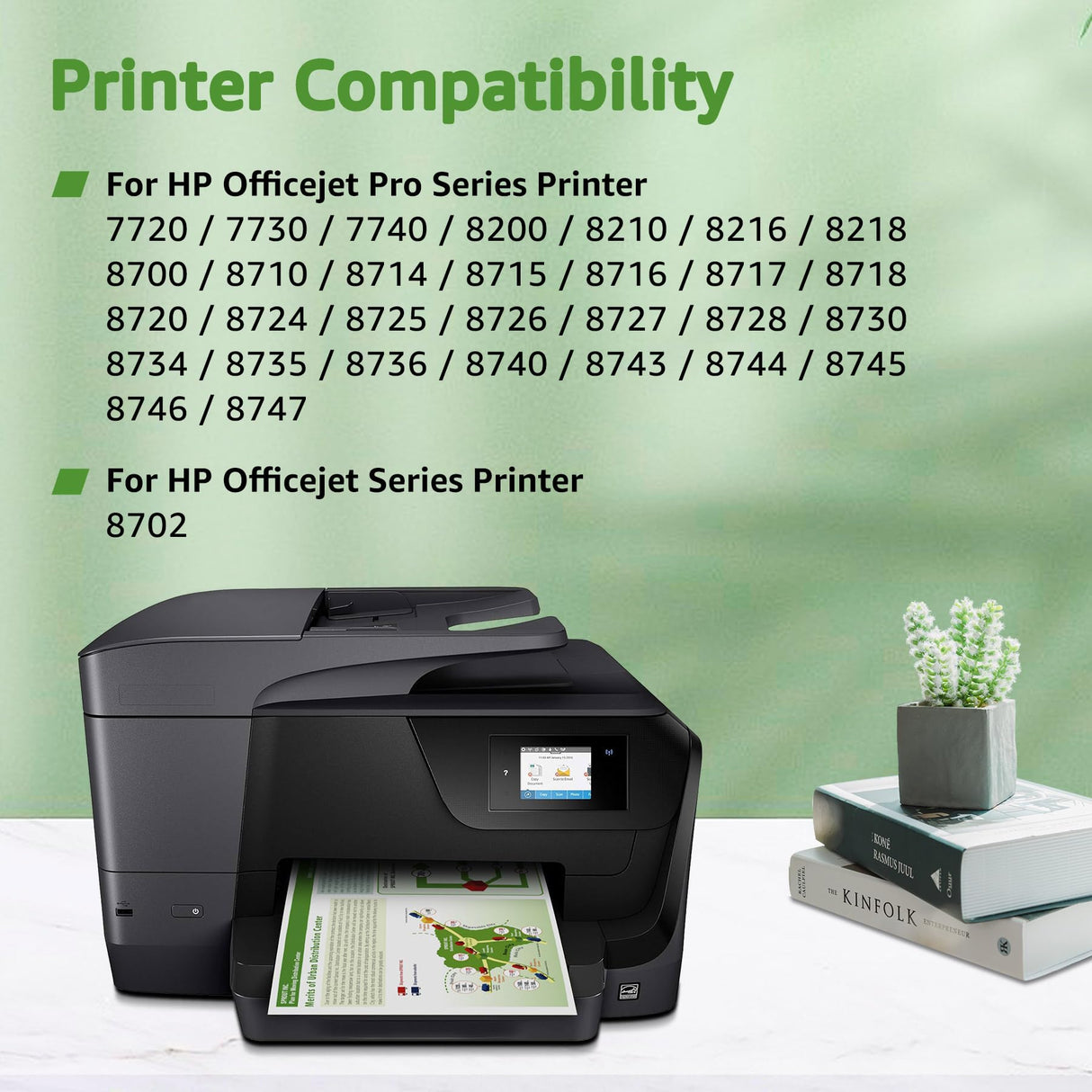 952xl Ink Cartridges Combo Pack Latest Upgrade Replacement for HP 952 XL Ink Cartridge for HP Officejet Pro 7740 8720 8710 8210 8715 8740 8702 8730 8725 Printers (4 Packs, Black Cyan Yellow Magenta) GREENSKY