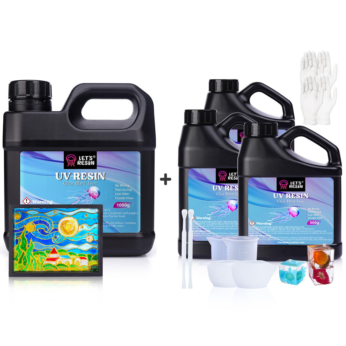 Bundle Set of LET'S RESIN 1500g and 1000g UV Resin LET'S RESIN