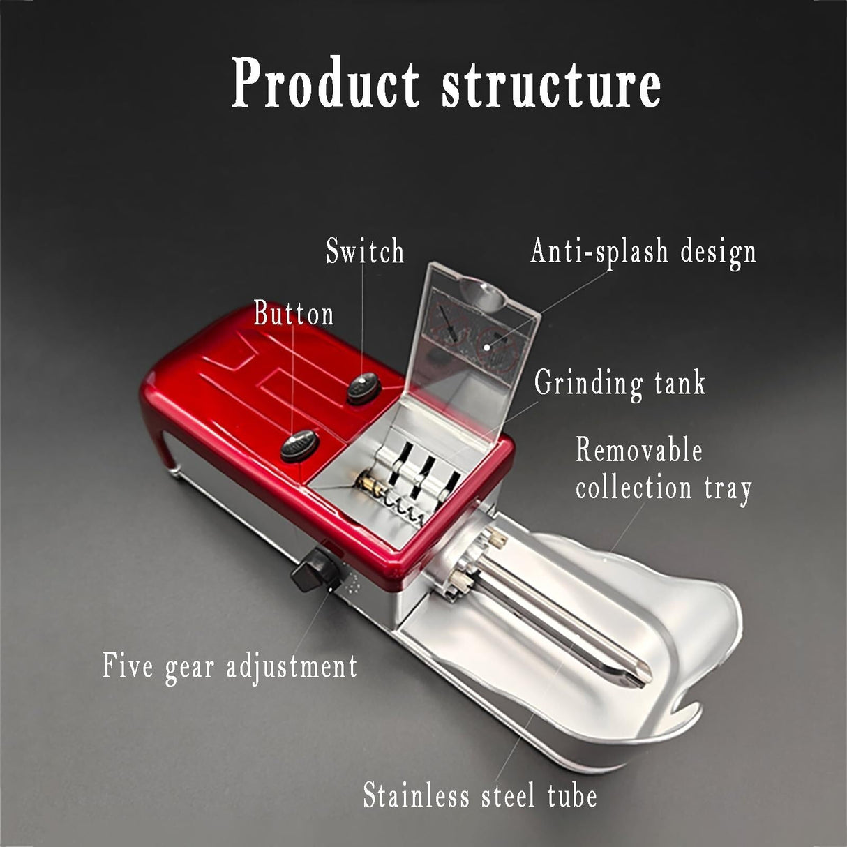 ZIJINGM Fully Automatic Electric Cigarette Rolling Machine, 5.5/6.5/8.0MM Universal Type, 5 Levels of Tightness Adjustment, Anti-Splash Design ZIJINGM