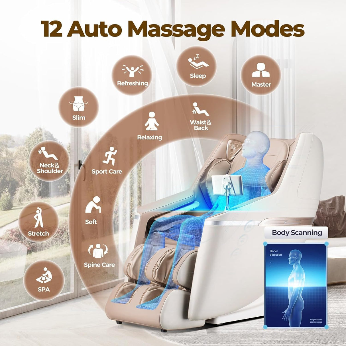 BOSSCARE 2025 3D Full Body Massage Chair: Zero Gravity Shiatsu Massager Chairs for Office - SL Track Back Heating Massaging Recliner for Home Family BOSSCARE