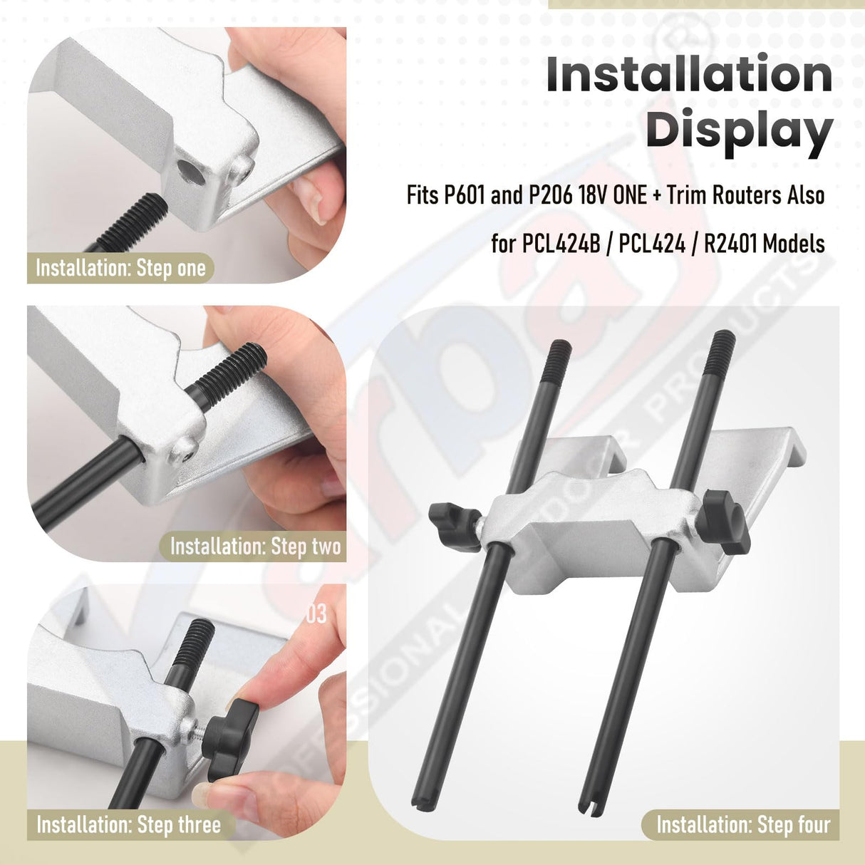 204358001 Edge Guide Assembly Compatible with Ryobi P601 and P206 18V ONE+ Trim Routers, Fits PCL424B PCL424 R2401 Trim Routers - 204358001 Router Guide Karbay