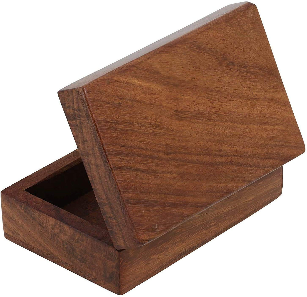 EARTHLY HOME Handmade Wood Keepsake Box Jewellery Organiser Unique Gift Ideas for Men & Women Decorative Multipurpose Travel Storage Box (5 x 3 x 2 inch - Brown) EARTHLY HOME