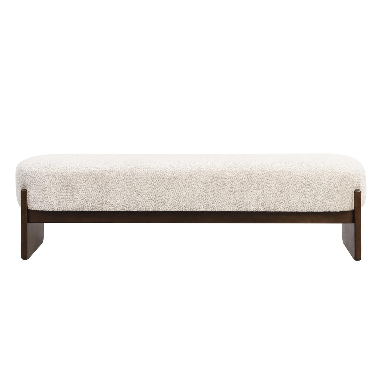 Christopher Knight Home Arden Minimalist Style Rectangular Loop Yarn Fabric Ottoman Bench, Rubberwood Frame, Entryway Bench, Living Room Sofa Extra Seat, End of Bed Footstool, Beige+Brown Christopher Knight Home