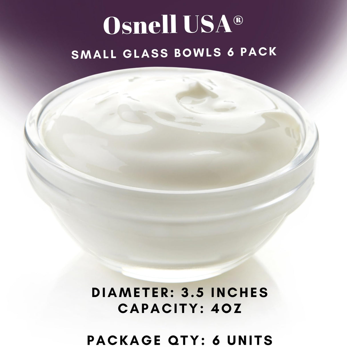 Osnell USA Ingredient Bowls for Prep, 4 oz Small Glass Bowls, Microwave and Dishwasher Safe - Glass Ramekins Mise en Place Bowls Pack of 6 Osnell USA