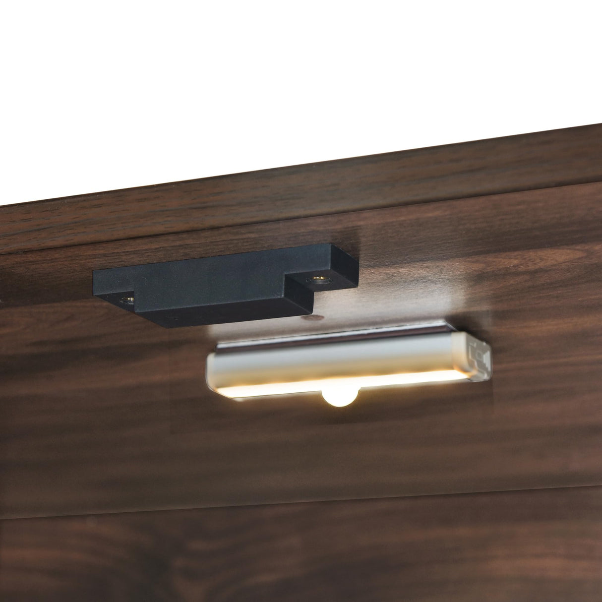 Merax Small Wardrobe Closet with 2 Doors, Wooden 2-Door Armoire Wardrobe Closet with LED and Hanging Rail, Mid Century Brown Bedroom Armoire for Clothing, Brown Merax