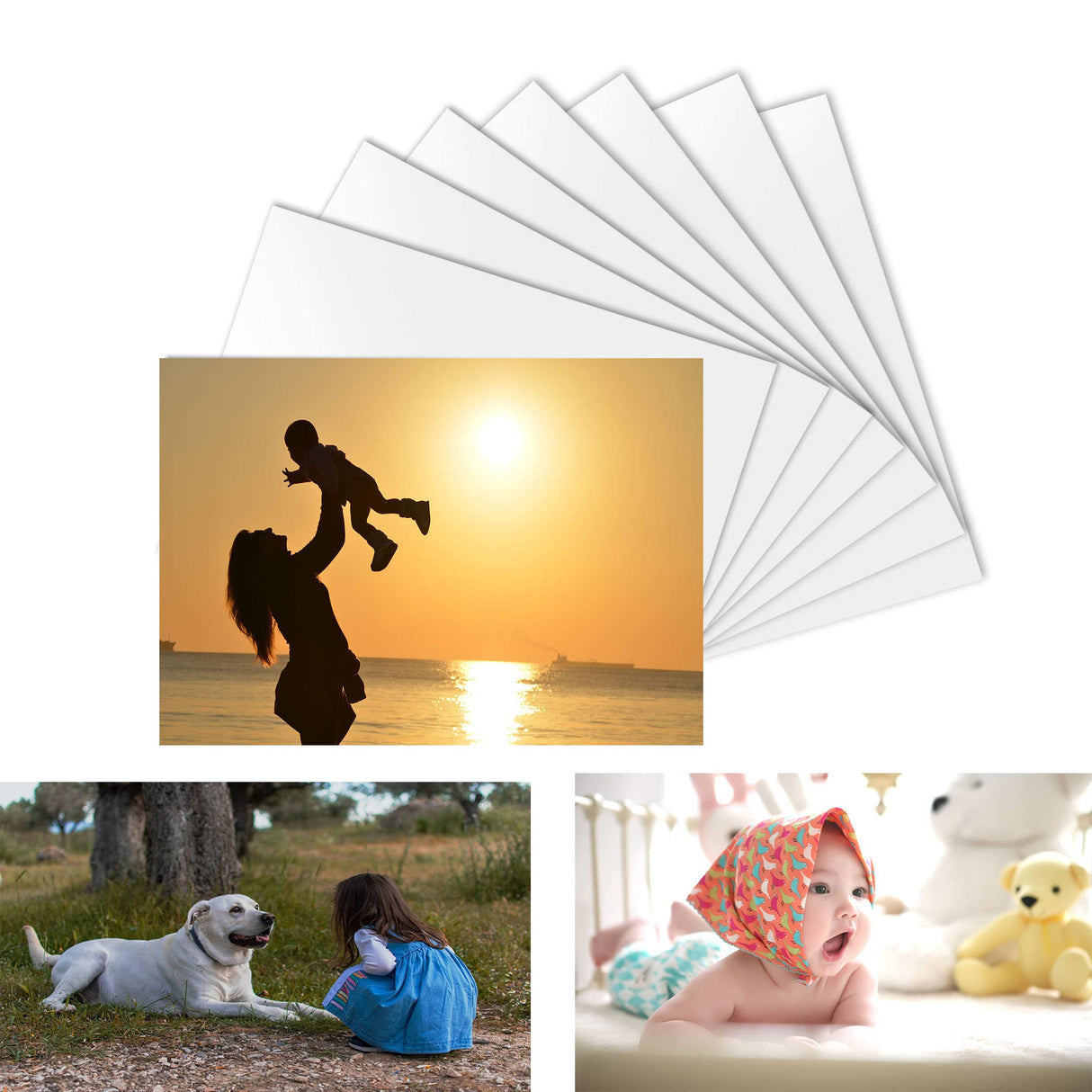 Ubramac 8 Pcs Aluminum Sublimation Photo Blanks Metal Sublimation Photo Blanks, 0.4mm Thickness Aluminum Photo Sign Blank Metal Wall Photo Frame Blank for Sublimation Printing4x6 Inch Ubramac