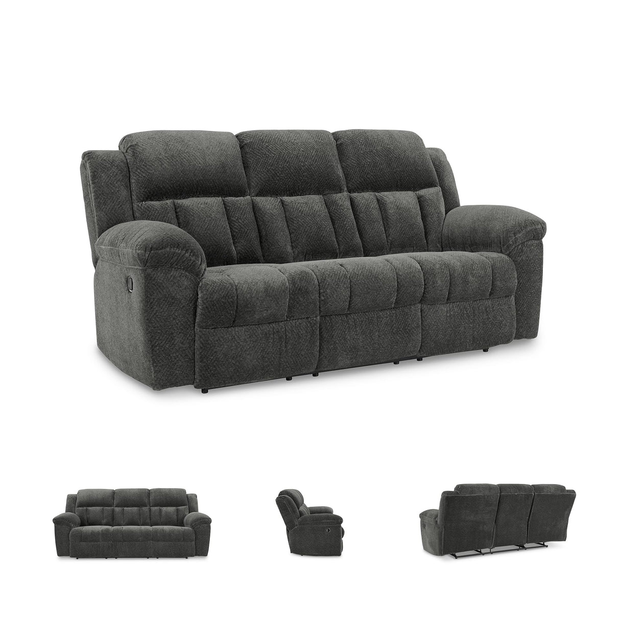 Signature Design by Ashley Frohn Contemporary Manual Reclining Sofa, Gray Signature Design by Ashley