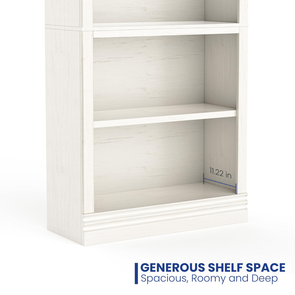 Fllution 72 in Tall Bookcase, 31.3 in Wide Floor Standing Bookshelf, Open Storage 5-Shelf Bookshelves, Cream White Large Indoor Furniture for Home Office School Library Living Room Bedroom Fllution