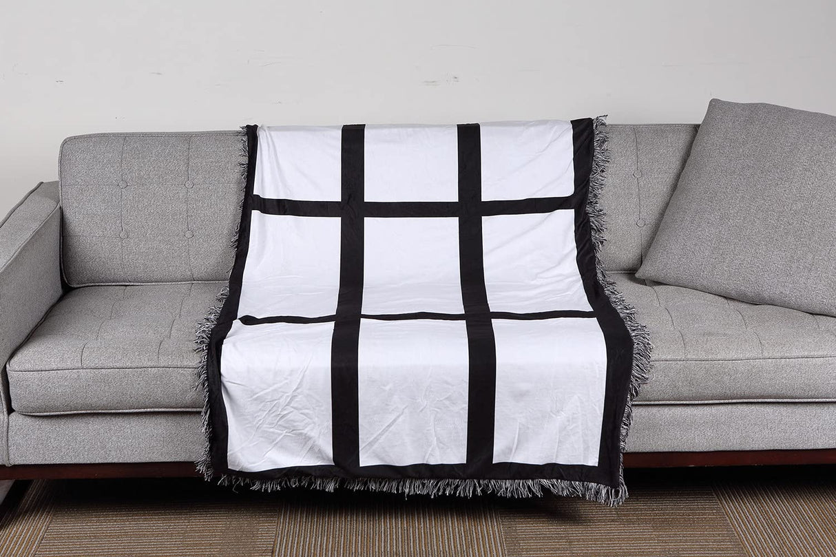 2 Pack 40"X60" Blank Sublimation Throw Blankets for Heat Press, Baby Sublimation Polyester Blanket, 9 Panels Blank Blankets, Custom Photos DIY Sublimation Blankets Zeloyaut