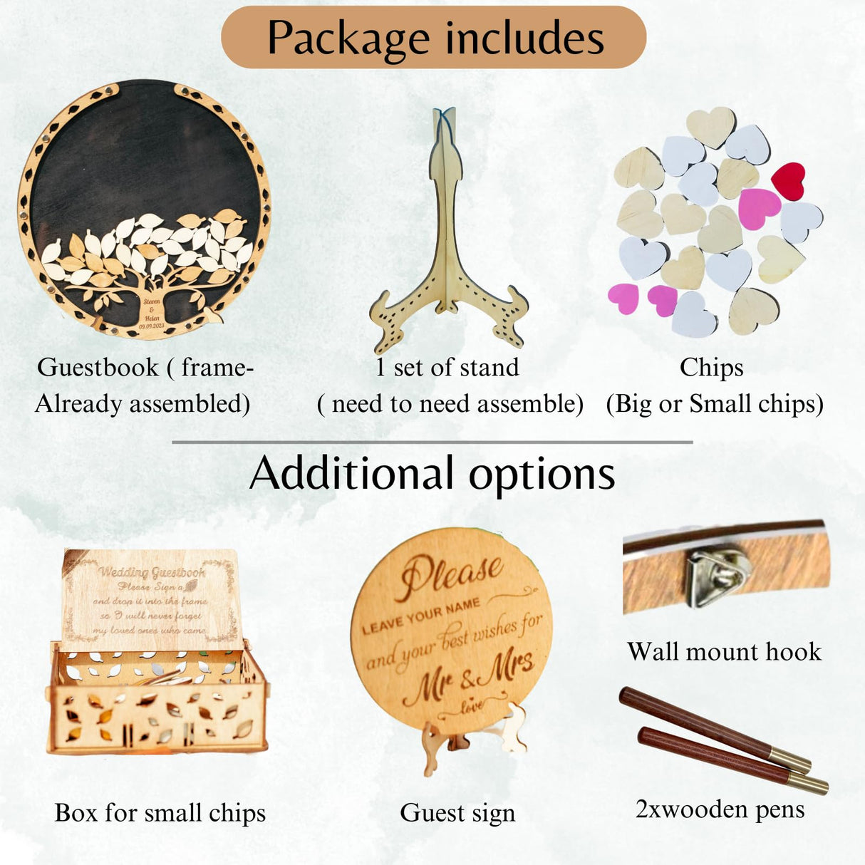 Personalized Guest Book Signs For Wedding - Customize Your Wedding Guest Book Alternative Frame, Dropbox Style with Wooden Maple Tree And Leaves - GiftshopbyHelenUS