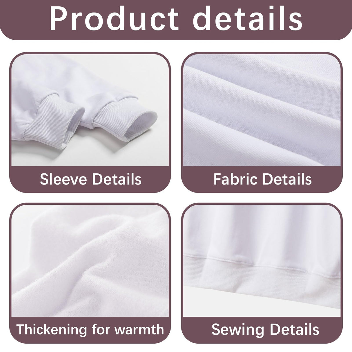 AiDiYGECO 2pcs sublimation crew neck sweatshirt white polyester crewneck sweatshirts hoodies men AiDiYGECO