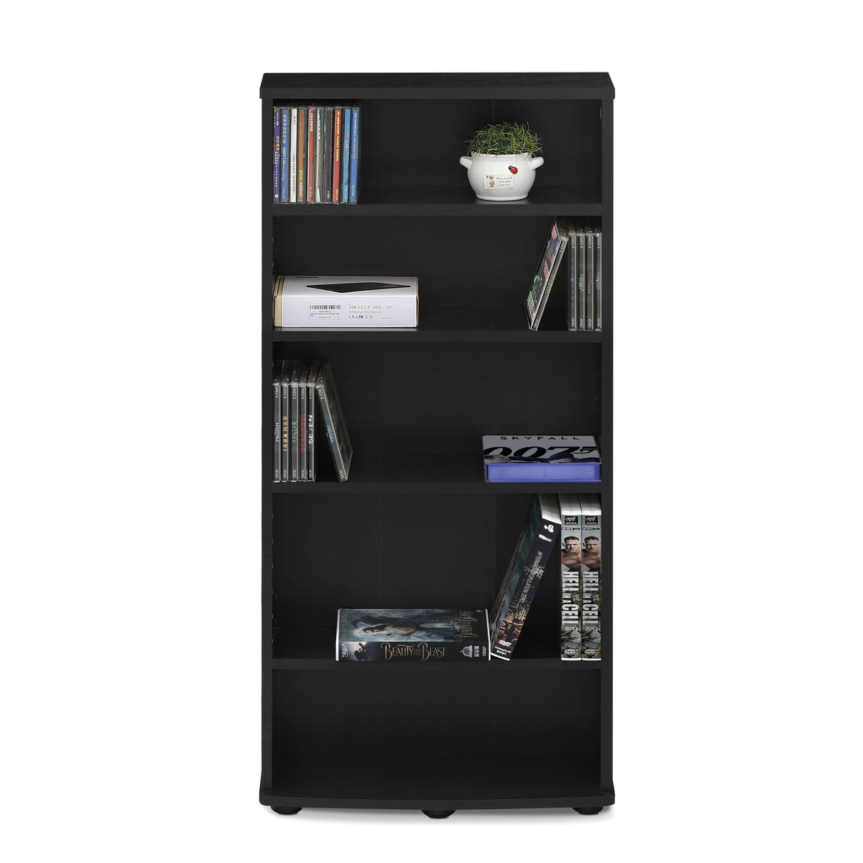 FURINNO Jaya 4-Tier Multimedia Storage Tower, Espresso Furinno
