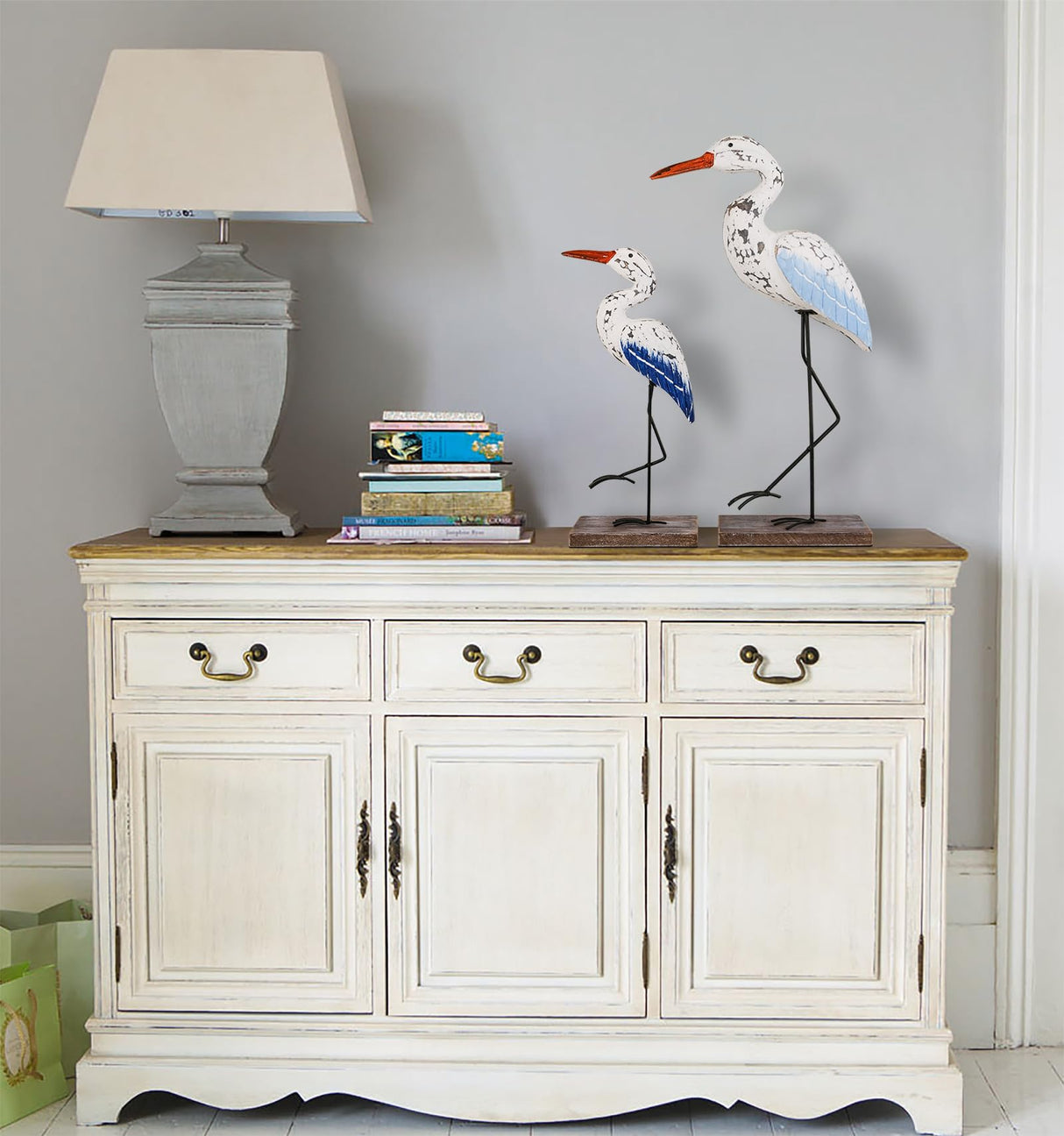 SAILINGSTORY Wooden Sea Bird Figurine and Statue Seagull Decor Sculpture Nautical Coastal Beach Decor HOME DECOR SAILINGSTORY