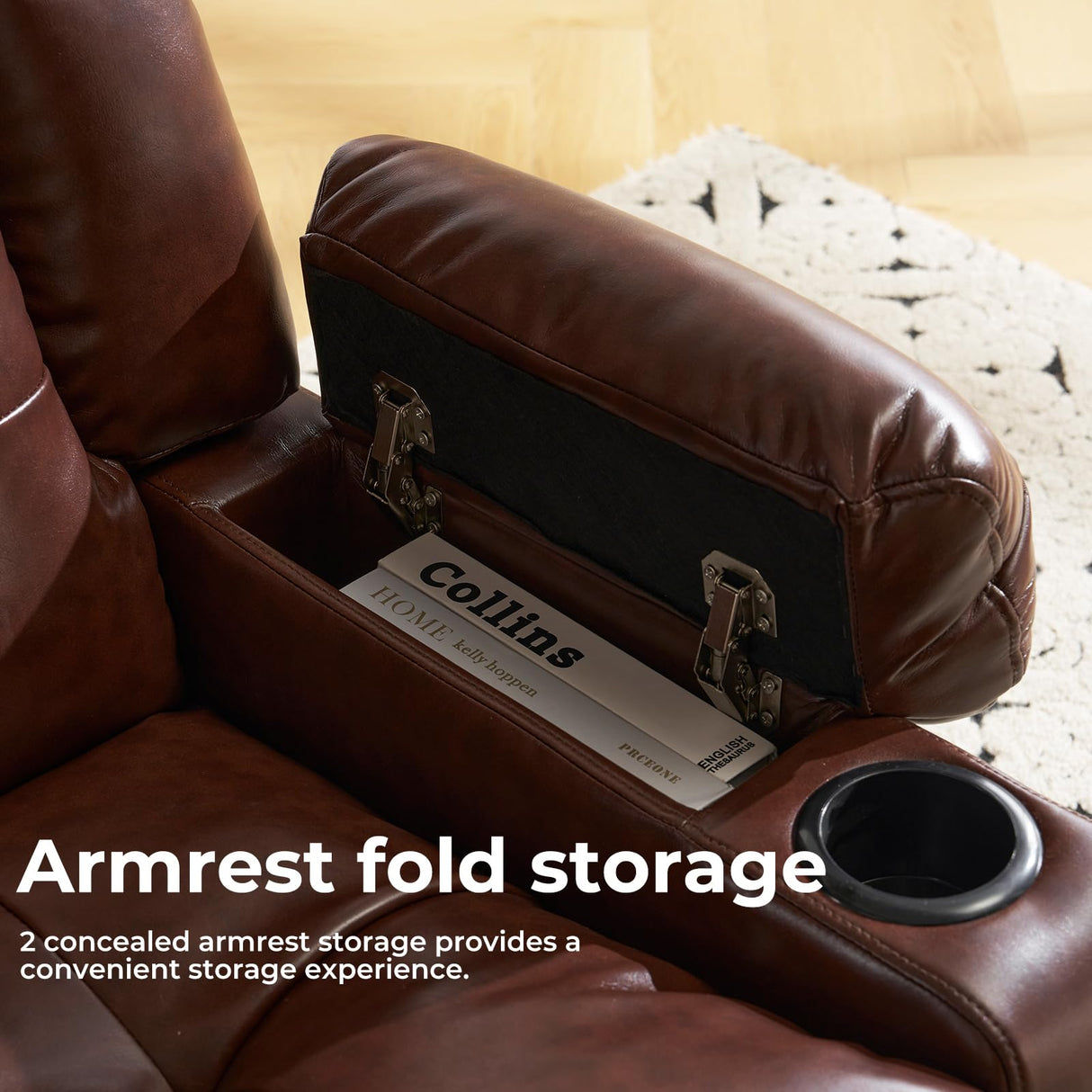 Dual Motor Power Lift Recliner Chair for Elderly with Massage and Heat, Oversized Lift Chair with Arm Storage, Lay Flat Lift Recliner for Adults, Big Tall, Infinite Position, Brown Rhevoy