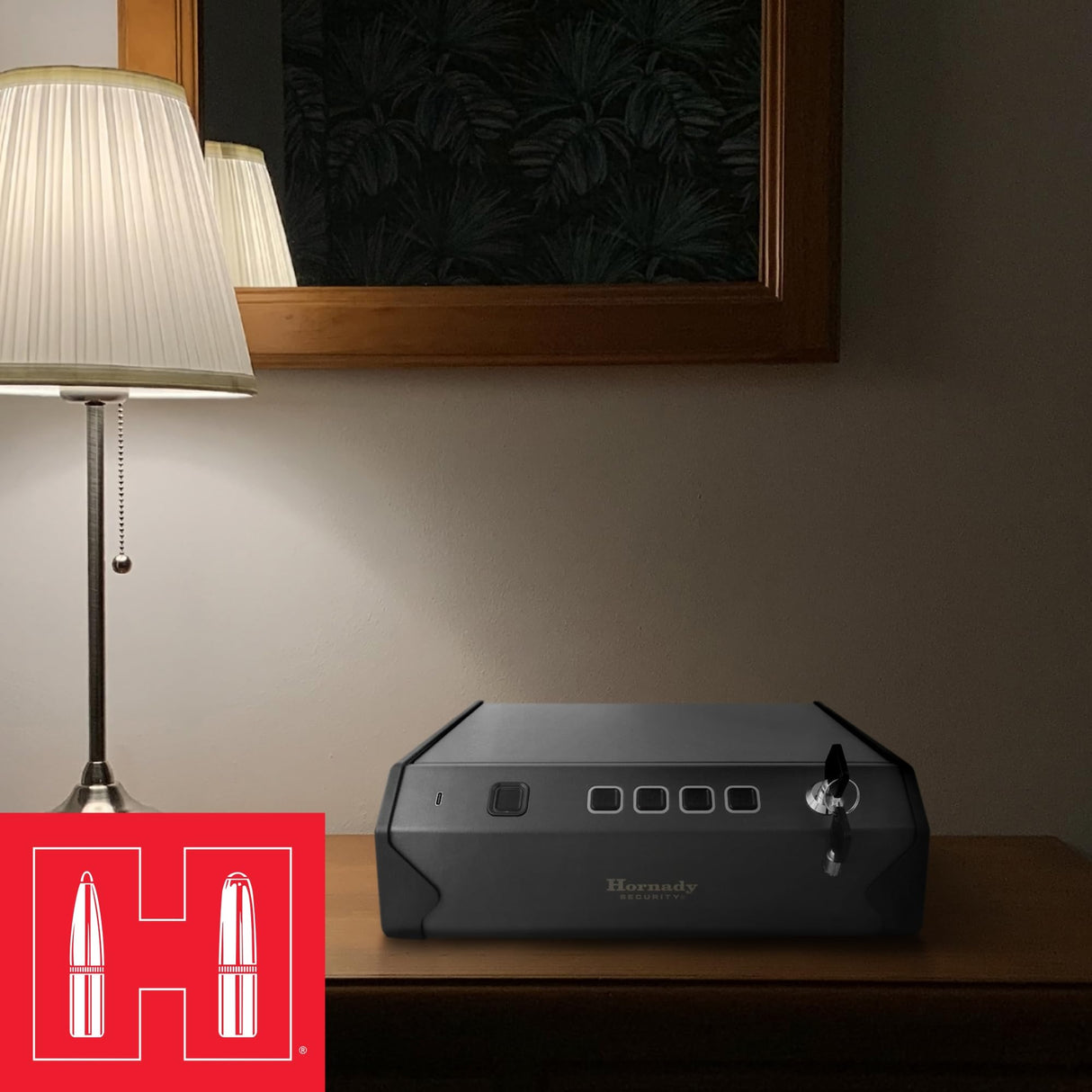 Hornady Biometric Keypad Vault (97536) - Fingerprint Gun Safe, Secure Your Pistol and Valuables, Quick Access - Digital Keypad Access and Backup Key - Ideal for Home and Nightstand Hornady