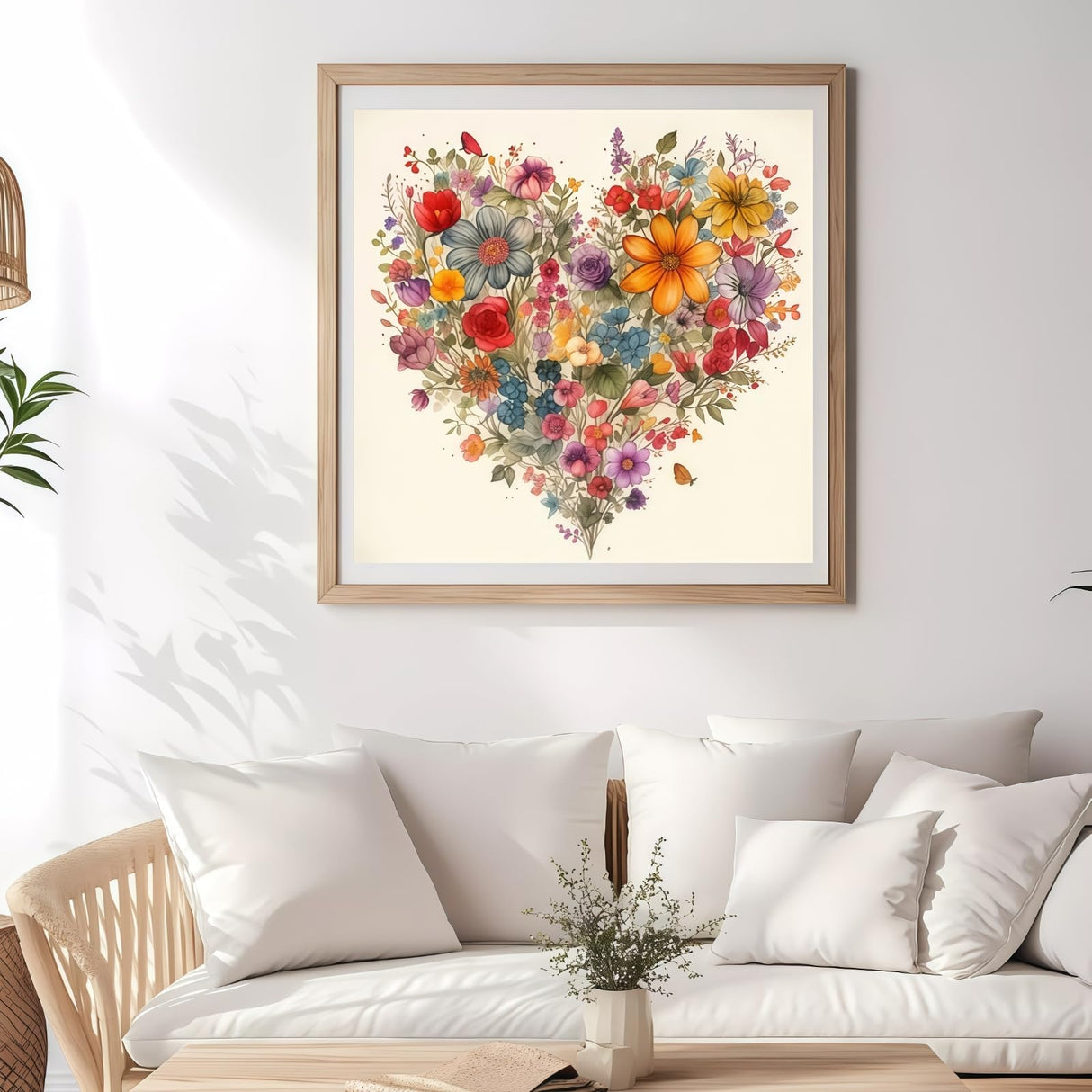 BYGFHLYW 5D Diamond Painting Kits for Adults, Heart Flower Diamond Art Kits for Adults Beginner, DIY Full Drill Diamond Dot Gem Painting for Home Wall Decor 13.78x13.78inch BYGFHLYW