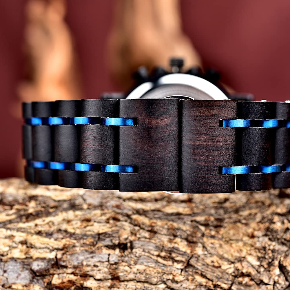 2win Engraved Wood Watches Personalized Gifts for Men Husband Boyfriend My Man Fiancé Groomsman Wedding Birthday Christmas Anniversary Wacth (Custom Box Photo) 2win