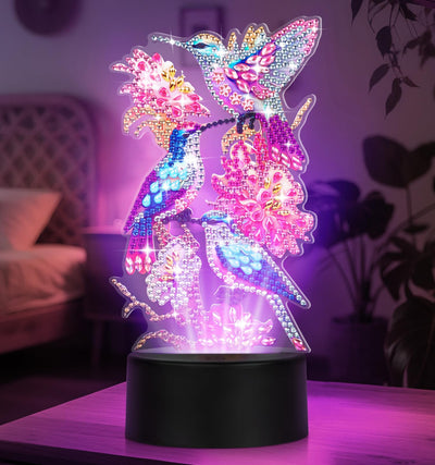 ALKALO Diamond Painting Night Light, Diamond Painting Kits for Adults Desktop Ornaments for Table Tabletop Decor Diamond Art Accessories for Adult Beginner Touch Lamp for Bedrooms Living Room- Bird