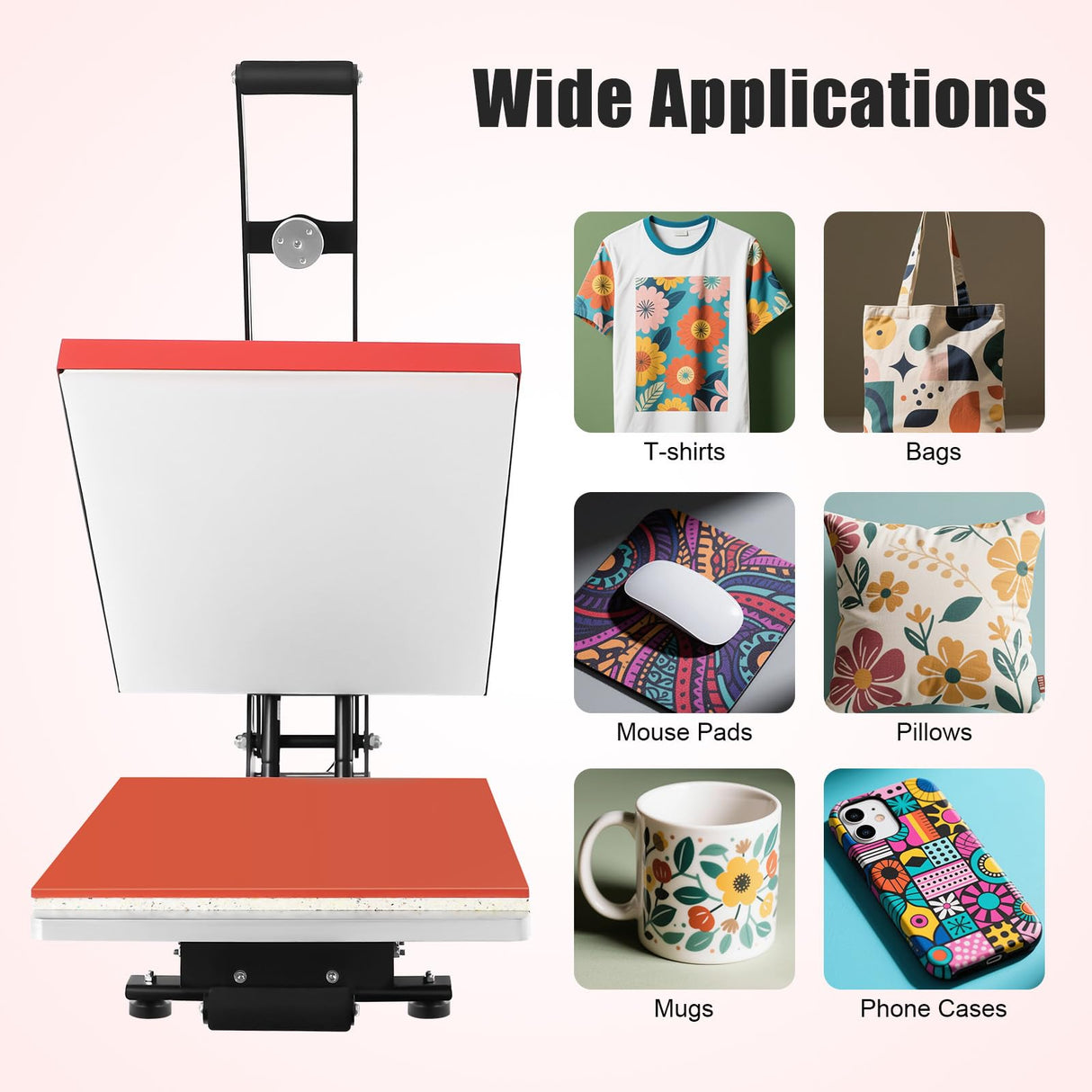 Heat Press Machine for T-Shirt Printing T-Shirt Puzzle Mouse Pad, 16" x 20" Auto Open Heat Press, Industrial-Quality Digital Sublimation Heat Press Machine, Vertical Slide Out Version (US Stock) JAYEUW