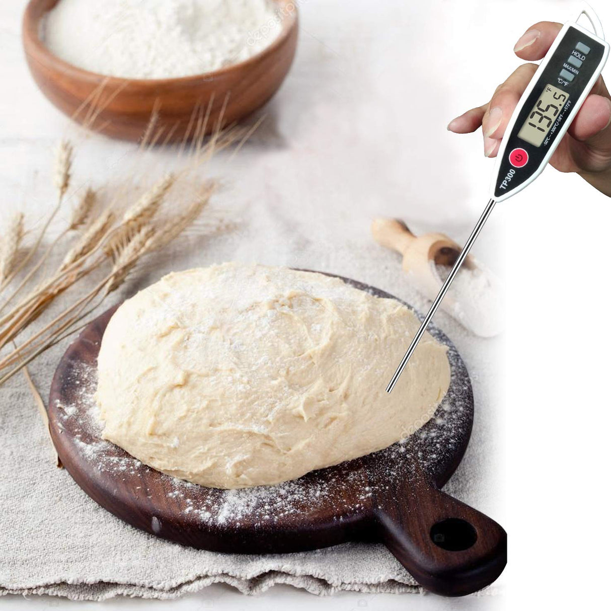 Digital Meat Food Thermometer for Candy Candle Milk BBQCooking Kitchen BBQ, Probe Instant Read Thermometer for Pork Deep Fry Roast Baking Temperature NANGOALA