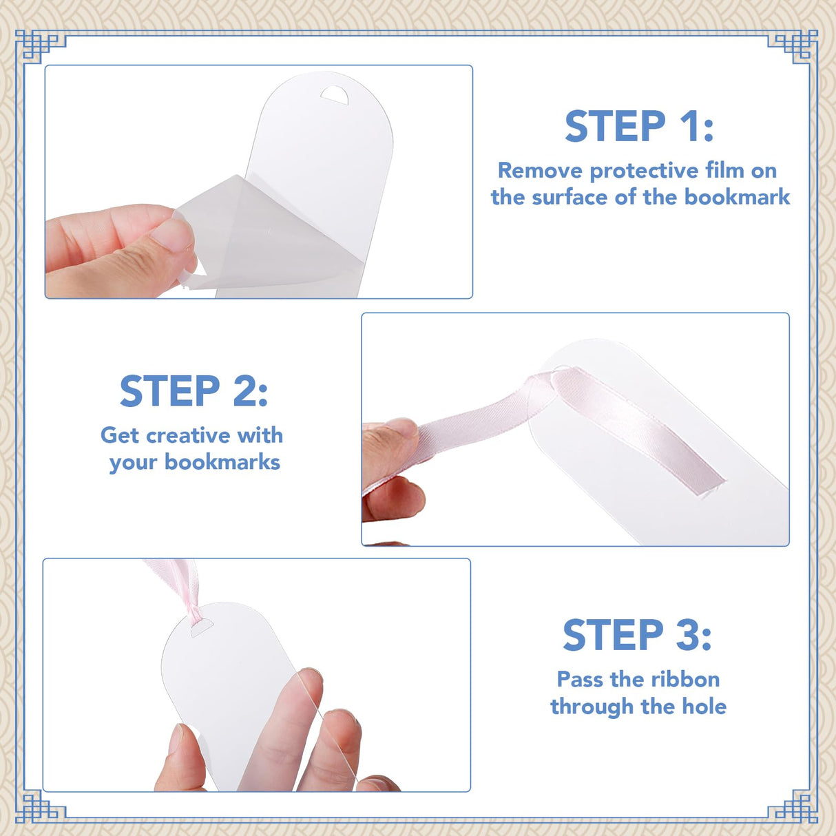 49Pcs Acrylic Bookmark Blanks Kits, Clear Acrylic Craft Bookmarks for Women, 24Pcs Plastic Bookmarks with 24Pcs Colorful Tassel and 1 Roll Ribbon, Christmas Gift Bookmarks, DIY Bookmark Accessories WSICSE