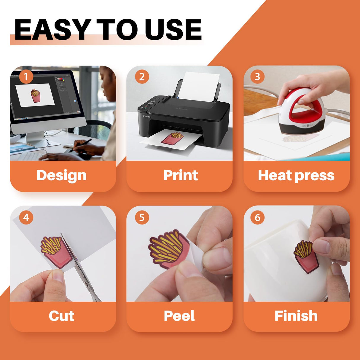 HTVRONT Sublimation Sticker Paper - 20 Pcs Glossy White Waterproof Sublimation Stickers HTVRONT