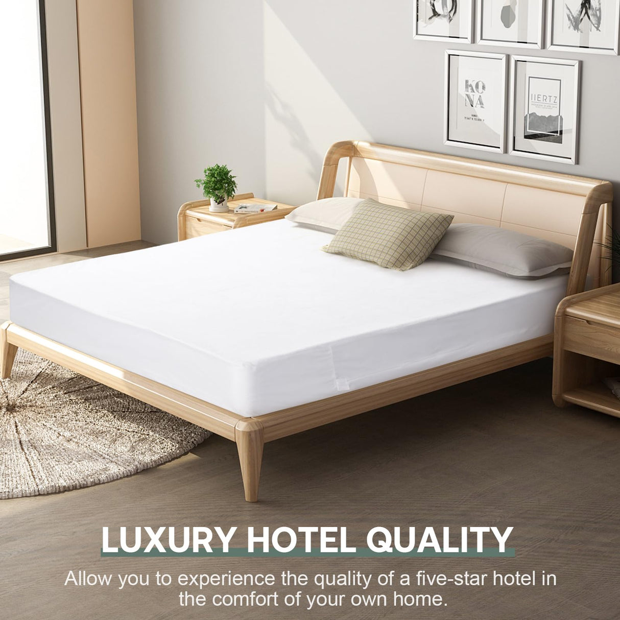 76"x80" King Mattress Protector Cover Fits 9-12" Deep, Waterproof Mattress Encasement Cover with Premium Breathable Soft Terry Top Fiber for Your King Size Bed WINKAURA