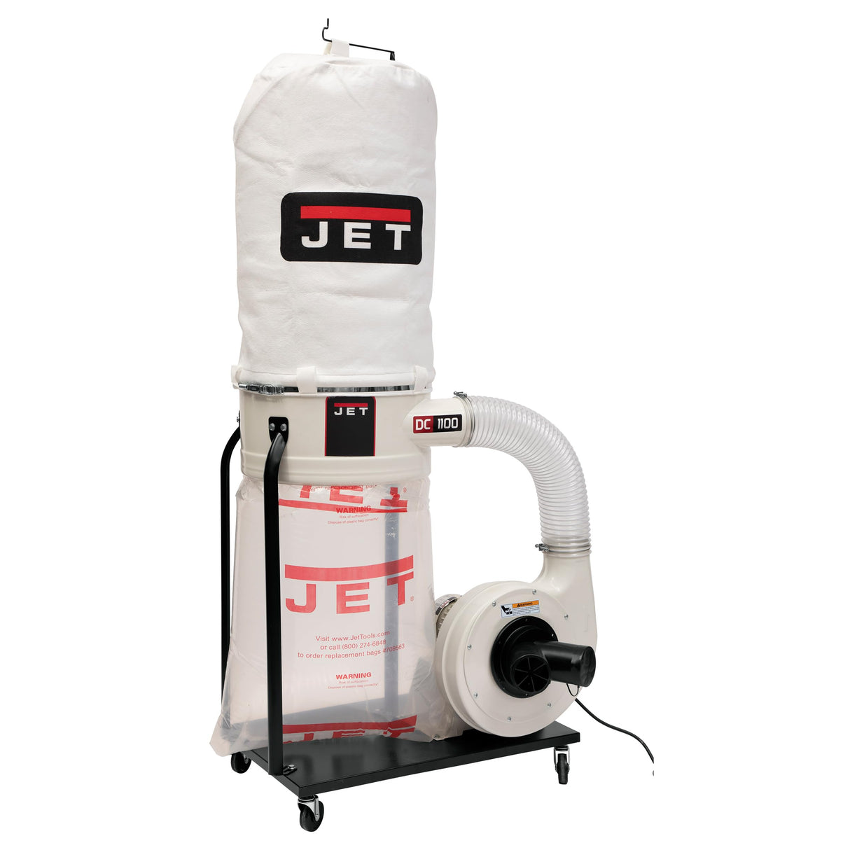 JET Vortex Cone Dust Collector, 5-Micron Bag Filter, 1-1/2 HP, 1Ph 115/230V (Model DC-1100VX-5M) Jet
