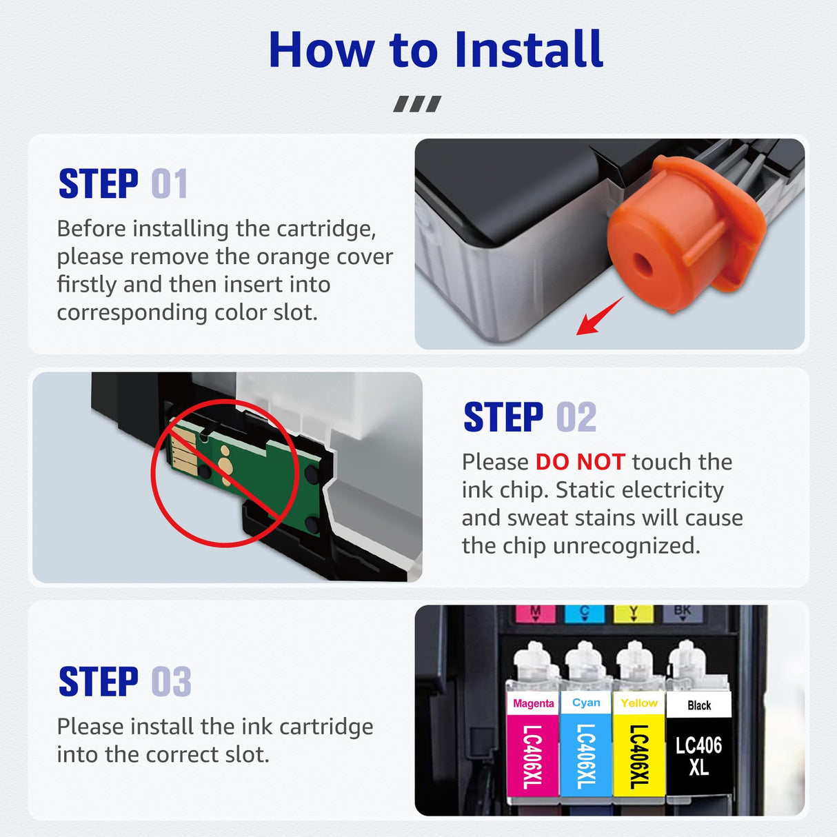 CMYBabee Compatible LC406XL Ink Cartridges for Brother Printer for Brother LC406 LC406XL Ink Cartridges Work with Brother MFC-J4335DW MFC-J4535DW MFC-J5855DW MFC-J6955DW MFC-J6555DW Printer, 4 Pack CMYBabee